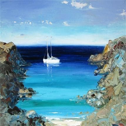 Gemälde Un amour de crique marine von Hanniet | Gemälde Figurativ Öl Alltagsszenen, Landschaften, Marine
