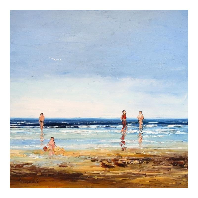 Painting A chacun son écume de mer by Hanniet | Painting Figurative Oil Landscapes, Life style, Marine