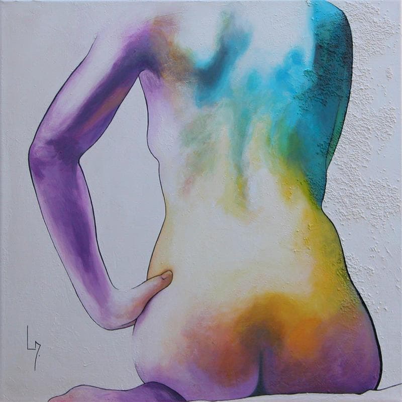 Painting NFf by Loussouarn Michèle | Painting Figurative Acrylic, Watercolor Nude