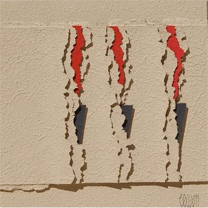 Painting Trois piments by Clisson Gérard | Painting Abstract Minimalist, Pop icons