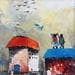 Peinture L.220 par Abiy | Tableau Art naïf Scènes de vie Huile
