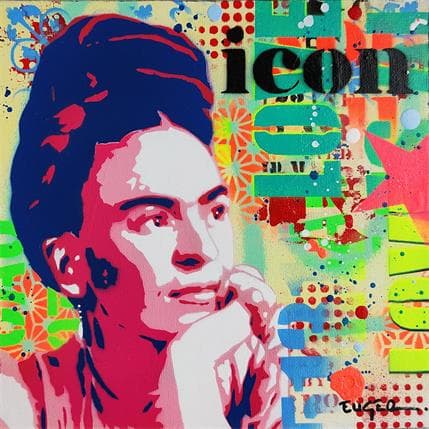 Painting Passion Frida Kahlo by Euger Philippe | Painting Pop art Mixed Pop icons