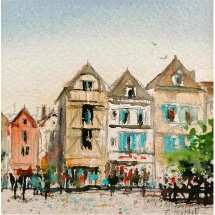 Painting Troyes 35 by Hoffmann Elisabeth | Painting Figurative Watercolor Urban