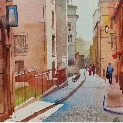 Painting Lyon 8 by Khodakivskyi Vasily | Painting Figurative Watercolor Urban