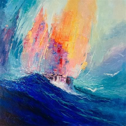 Painting Wild Sea by Petras Ivica | Painting Figurative Oil Landscapes, Marine