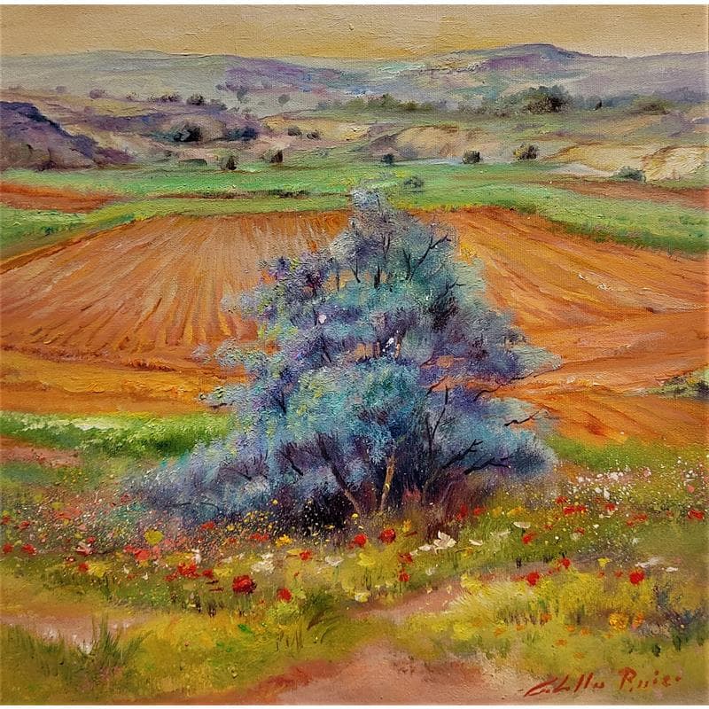 Painting Flor del espino by Cabello Ruiz Jose | Painting Figurative Landscapes