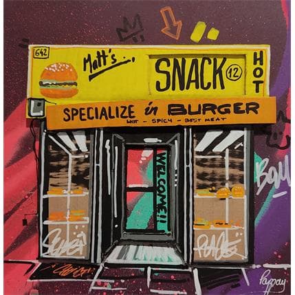 Painting Matt's burger  by Pappay | Painting  Acrylic, Graffiti Landscapes