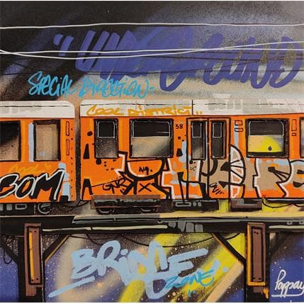 Peinture On the bridge par Pappay | Tableau Street Art Mixte Vues urbaines