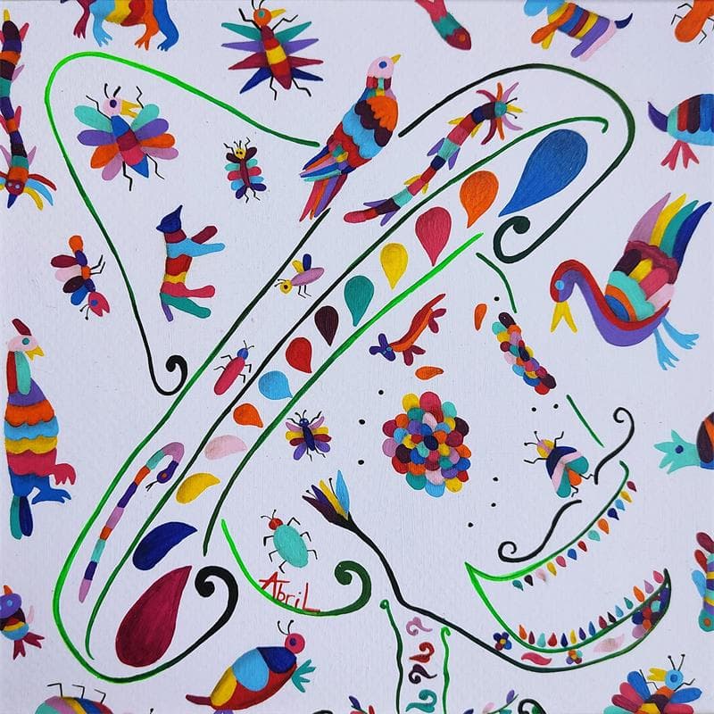 Peinture Methö-Ranchero par Espinoza Abril | Tableau Art Singulier Mixte minimaliste