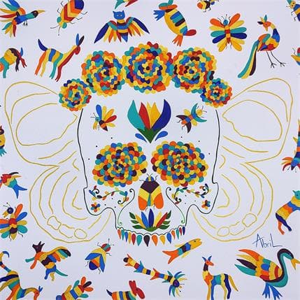 Painting Doxmo-Cráneo by Espinoza Abril | Painting Raw art Mixed Minimalist