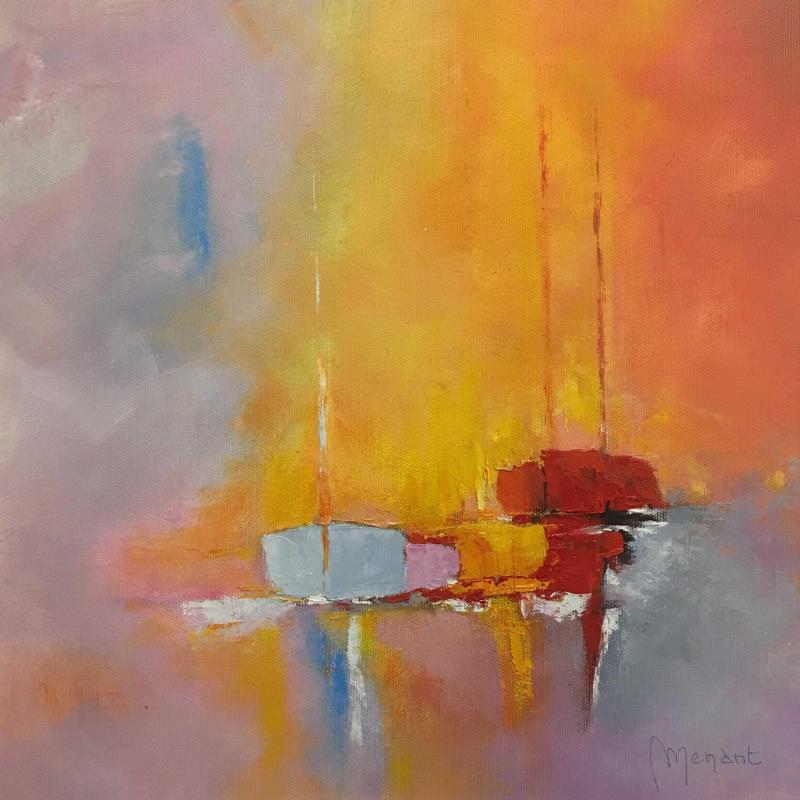 Painting Clair de voiles by Menant Alain | Painting Figurative Acrylic, Oil Marine
