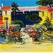 Peinture Maison sur la côte d'azur par Corbière Liisa | Tableau Figuratif Paysages Marine Huile