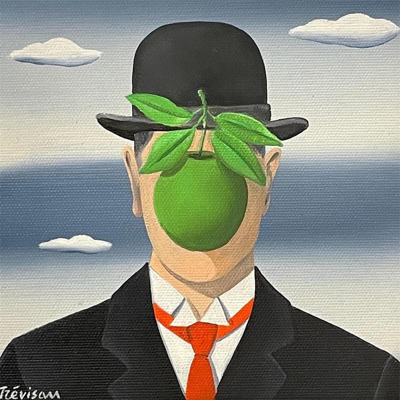 Painting Mr apple by Trevisan Carlo | Painting Figurative Oil Pop icons