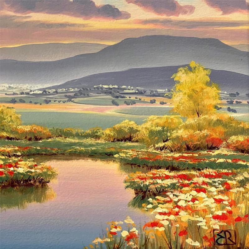 Peinture Calm in the valley par Requena Elena | Tableau Figuratif Huile Icones Pop, Portraits