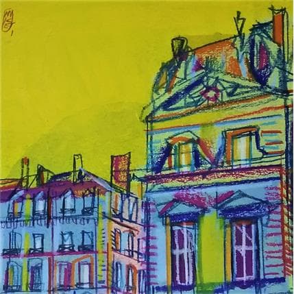 Painting Beaux-Arts façade ouest by Anicet Olivier | Painting Figurative Mixed Urban