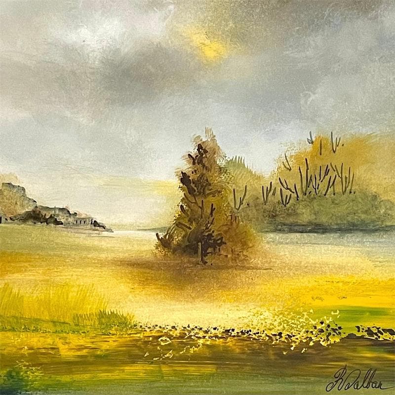 Gemälde De l'autre côté von Dalban Rose | Gemälde Art brut Landschaften Öl