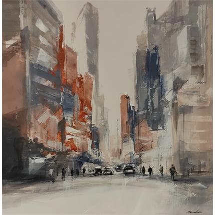 Painting City traffic  by Poumelin Richard | Painting Figurative Oil