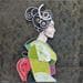 Peinture Geisha de profil par Hernandez Abelardo | Tableau