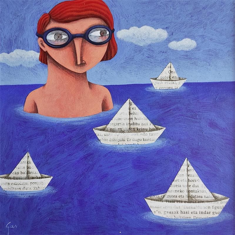 Painting Enrevoltada by Aguasca Sole Gemma | Painting Naive art Acrylic Life style