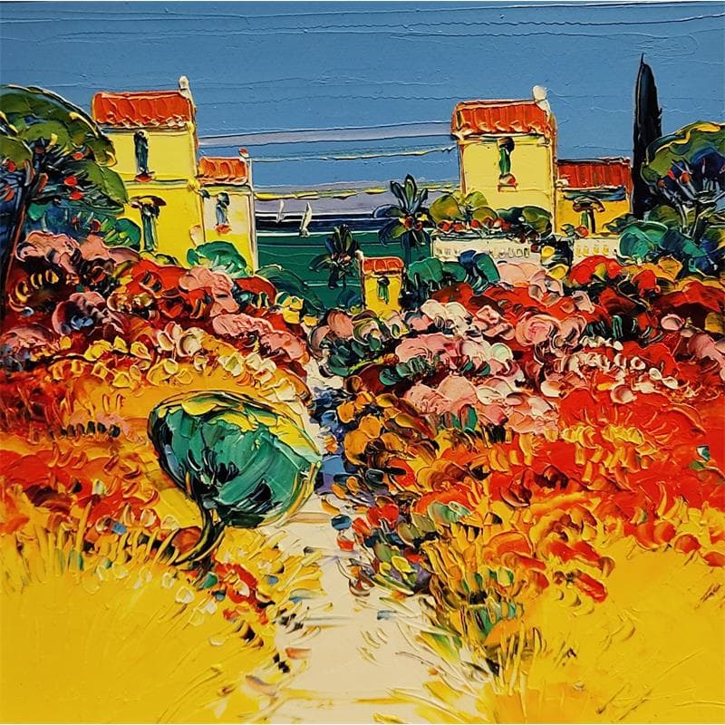 Painting La fête peut commencer by Corbière Liisa | Painting Figurative Oil Landscapes, Marine