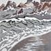 Painting Vagues by Laurence Jovys | Painting Figurative Mixed Marine