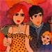 Painting En famille by Fauve | Painting Figurative Life style Acrylic