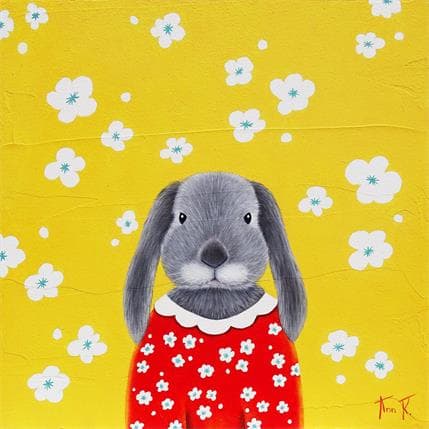 Painting FLEUR by Ann R | Painting Illustrative Mixed Animals, Portrait