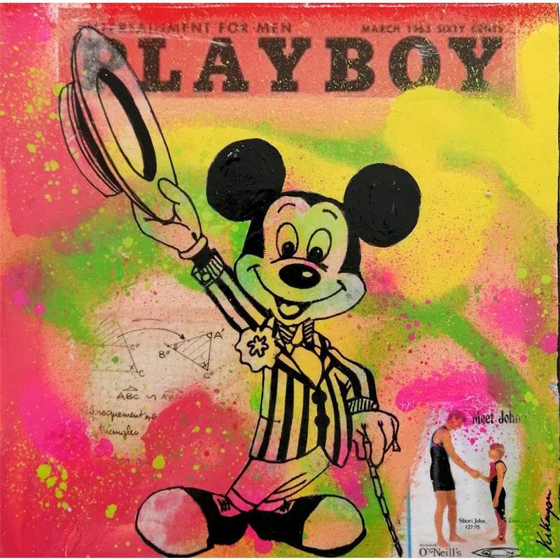 Peinture Mickey playboy par Kikayou | Tableau Pop-art Icones Pop