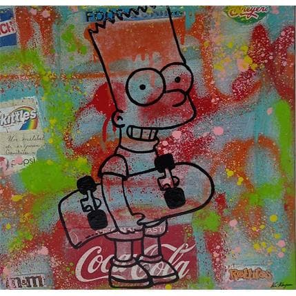 Painting Bart skate by Kikayou | Painting Pop art Mixed Pop icons