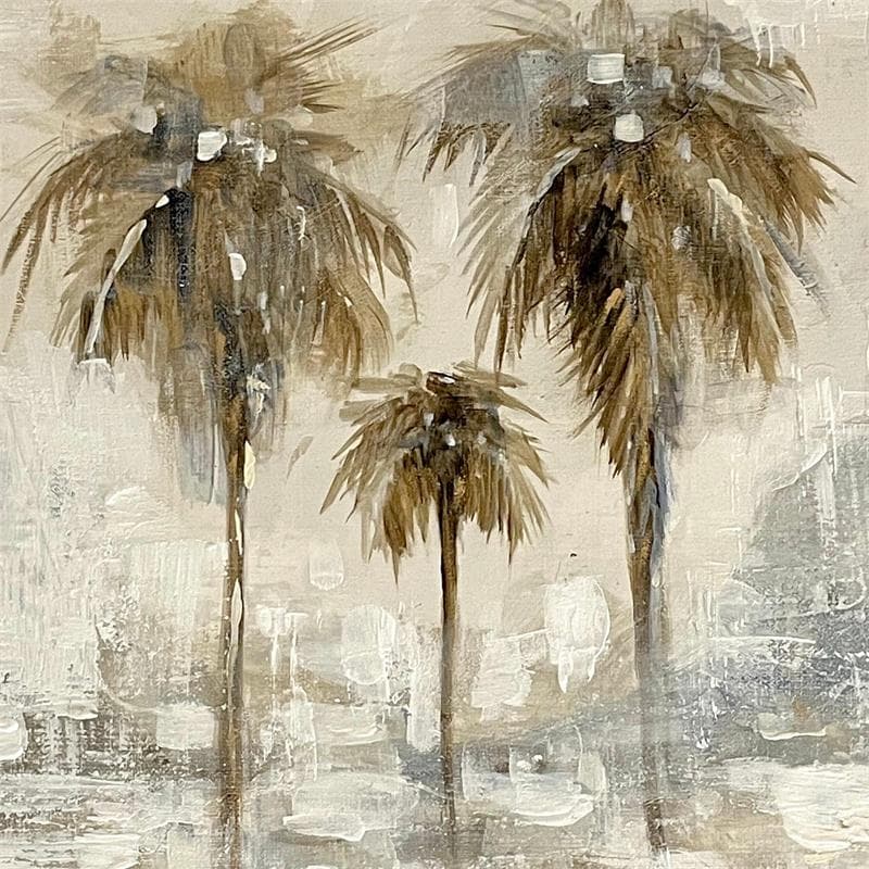 Painting Golden palms 1 by Solveiga | Painting Figurative Nature Oil Acrylic