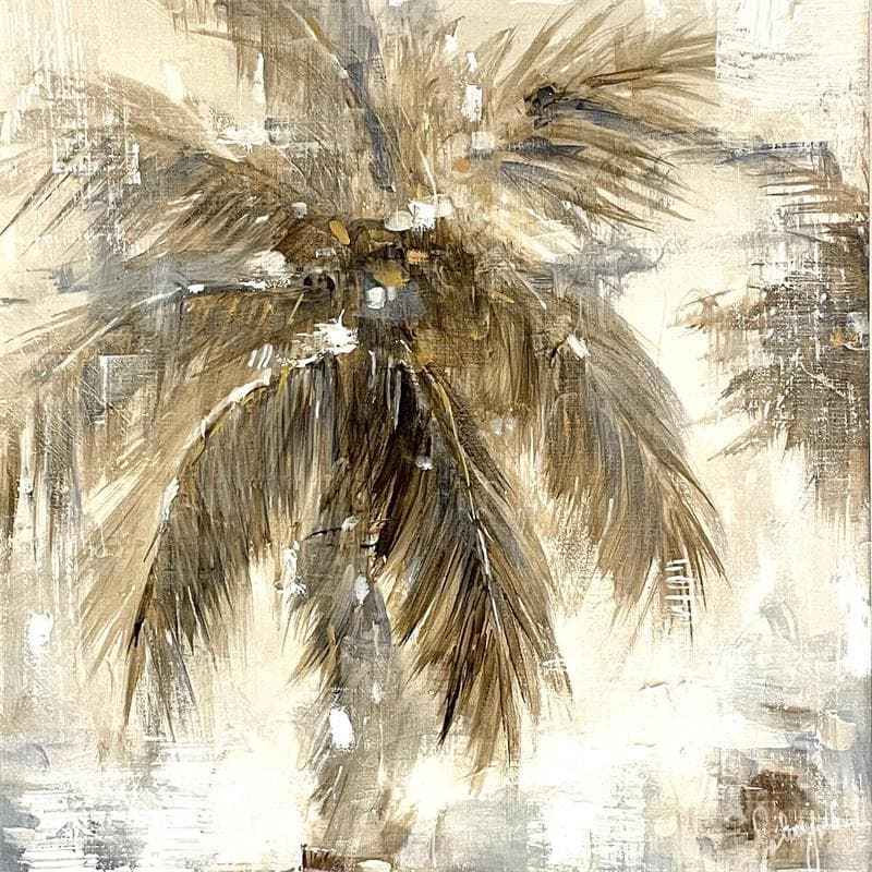Painting Golden palms 3 by Solveiga | Painting Impressionism Acrylic Landscapes