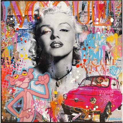 Peinture Marilyn and pink par Novarino Fabien | Tableau Pop-art Icones Pop