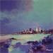 Painting Skyline by Pienon Cyril | Painting Figurative Landscapes Marine Acrylic