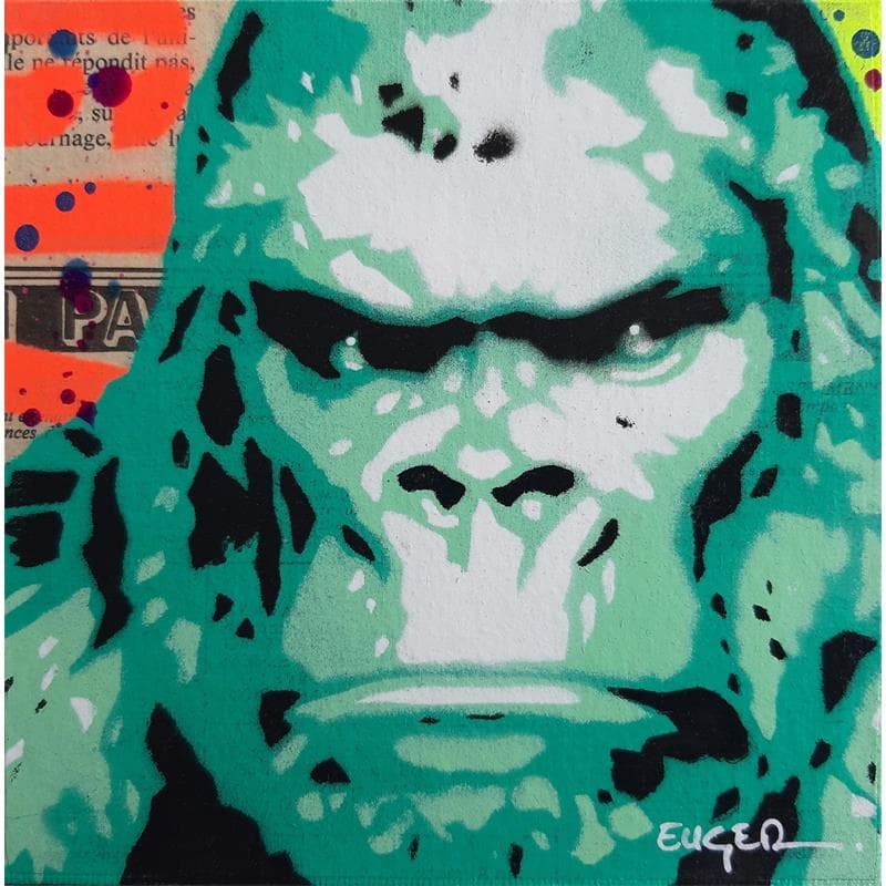 Peinture Kong par Euger Philippe | Tableau Street Art Acrylique, Collage, Graffiti animaux, icones Pop, Portraits