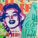 Gemälde America von Euger Philippe | Gemälde Pop-Art Porträt Pop-Ikonen Graffiti Acryl Collage
