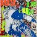 Gemälde Space man von Euger Philippe | Gemälde Pop-Art Porträt Pop-Ikonen Graffiti Acryl Collage