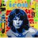 Gemälde Jim Morrison von Euger Philippe | Gemälde Pop-Art Porträt Pop-Ikonen Graffiti Acryl Collage