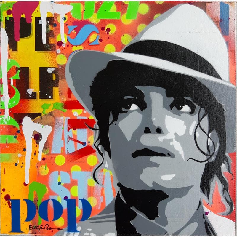 Painting Mickael Jackson by Euger Philippe | Painting Pop art Acrylic, Gluing, Graffiti Pop icons, Portrait