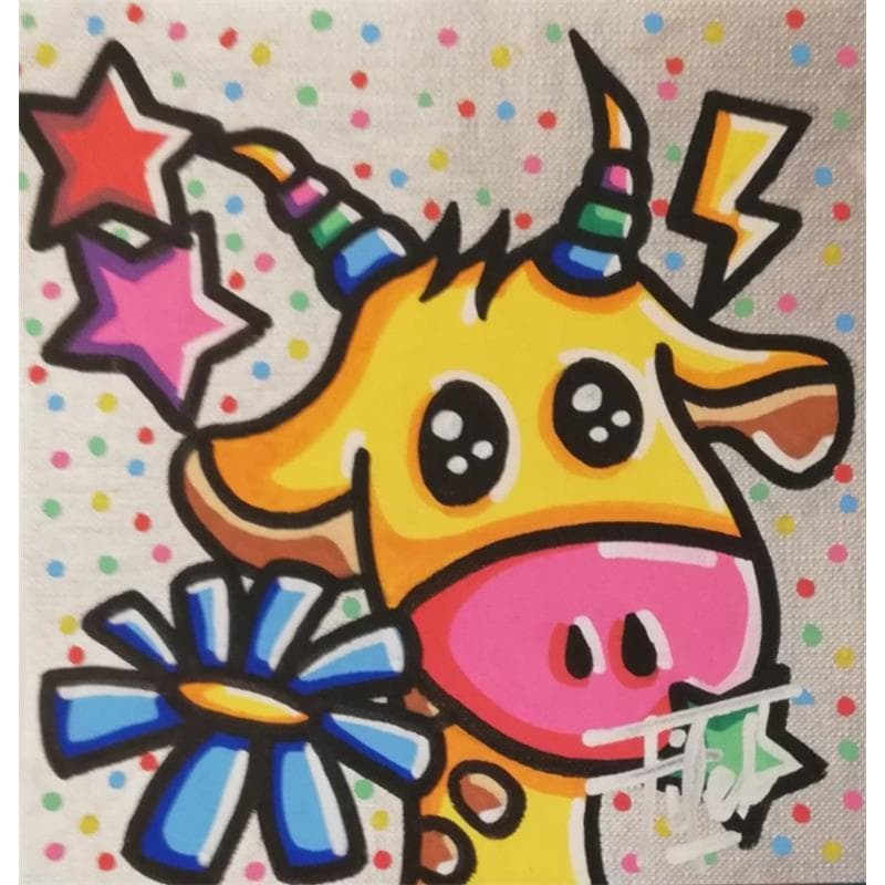 Painting J'ai toujours rêvé d'être une licorne # 2 by Fifel | Painting Street art Mixed Animals