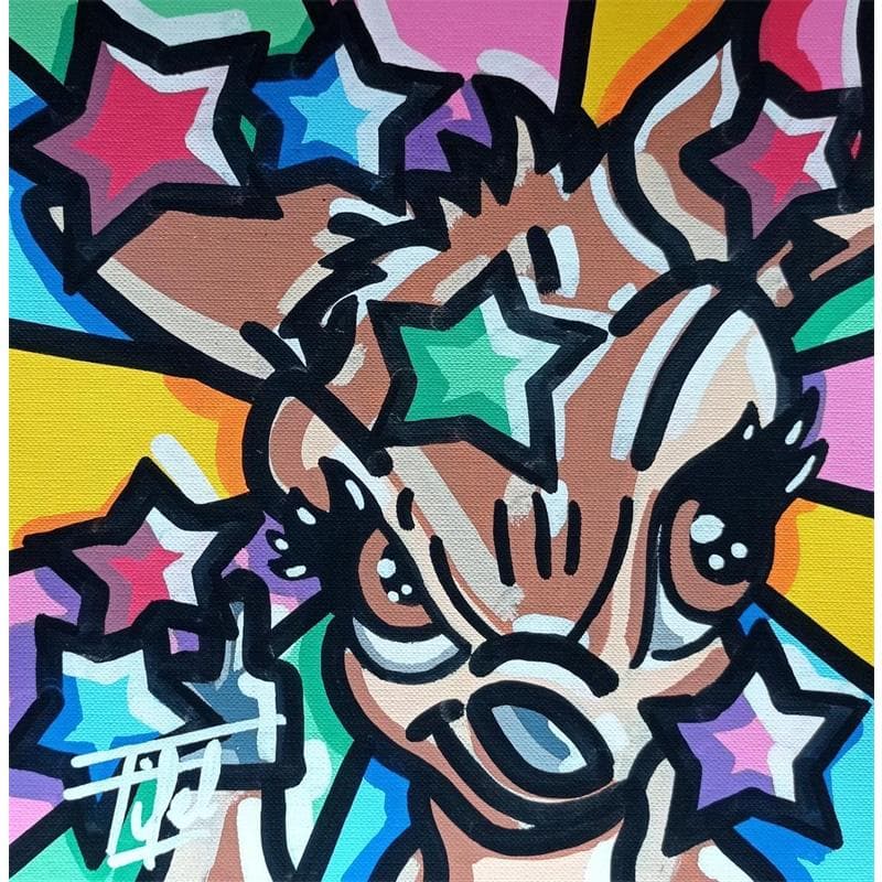 Painting Son of a biche by Fifel | Painting Street art Animals, Pop icons