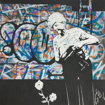 Gemälde grandma do it better von Di Vicino Gaudio Alessandro | Gemälde Street art Acryl, Graffiti Alltagsszenen