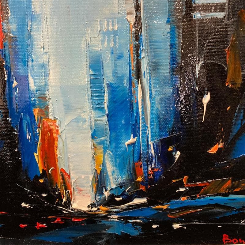 Painting Winter lights by Bond Tetiana | Painting Figurative Urban Oil