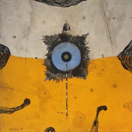 Painting Celestial circle by Boitier Thierry | Painting Raw art Minimalist