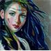 Gemälde Collection Lady Fantazy 3 von Medeya Lemdiya | Gemälde Pop-Art Porträt Metall Öl Acryl