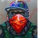 Painting Gangsta M. by Medeya Lemdiya | Painting Pop-art Portrait Metal Oil Acrylic