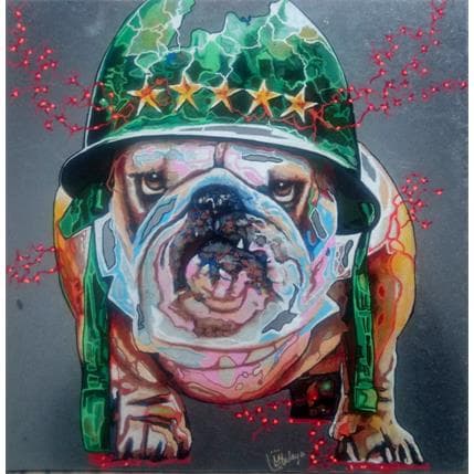 Painting Military Dog by Medeya Lemdiya | Painting Pop art Mixed Animals