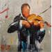 Painting Violoniste by Hébert Franck | Painting Figurative Oil Life style