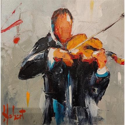 Painting Violoniste by Hébert Franck | Painting Figurative Oil Life style, Pop icons