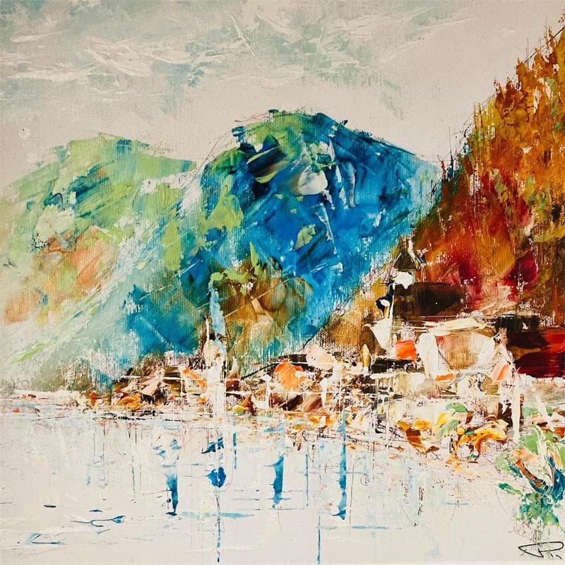Painting Hallstatt View 1 by Reymond Pierre | Painting Figurative Oil Landscapes