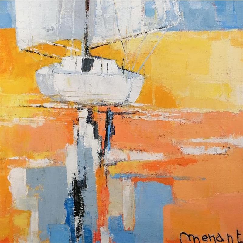 Painting Reflets de coque blanche by Menant Alain | Painting Acrylic